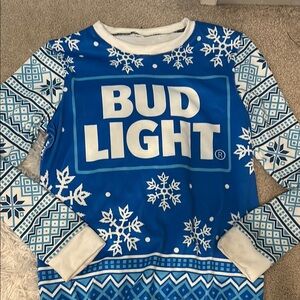 Bud Light Blue Snowflake Sweater
